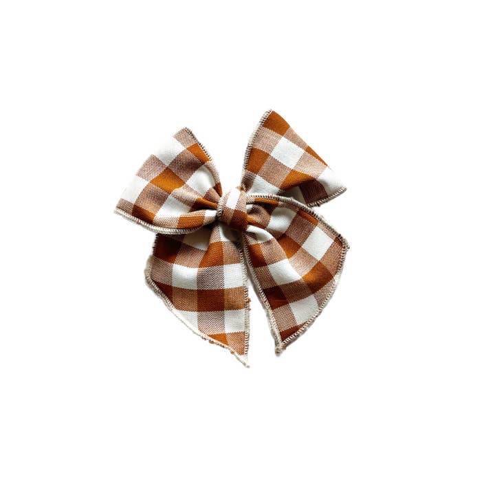 Lady Eleanor & Co - Wholesale Hair Bow - Kids - Chestnut Gingham Elle Bow2