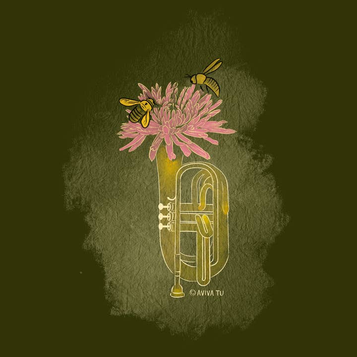 AVIVA TU LLC - Wholesale Sticker - Sticker-Botanical Music Instruments4