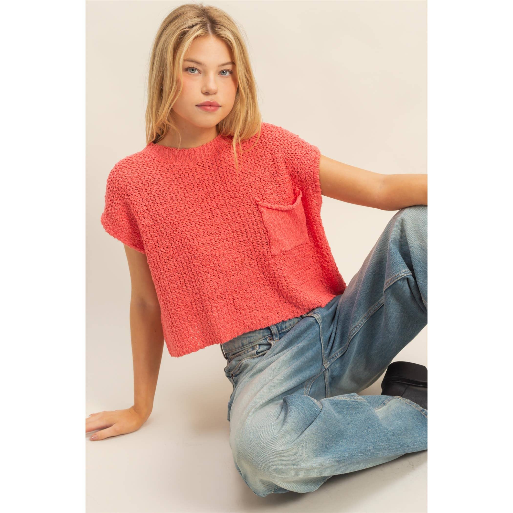 HYFVE - Wholesale Knit Sweater - Women's - Pocket Detail Sweater Top1