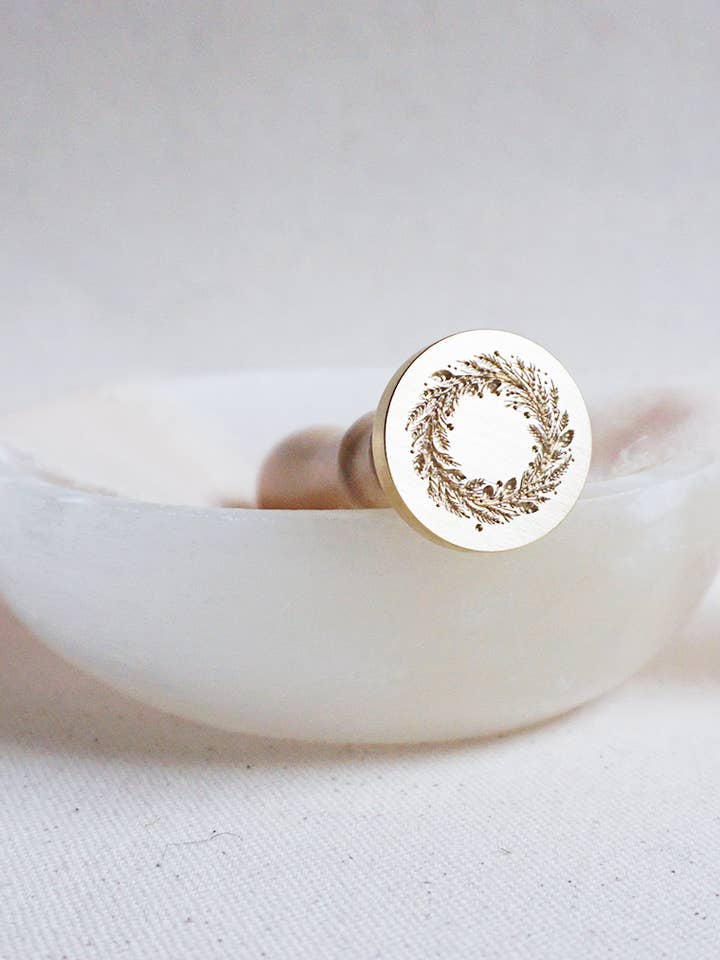 Wreath (3D) wax stamp for wholesale by Made of Honour Co.
