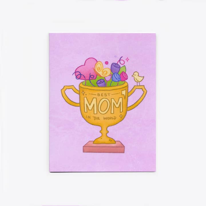 Bring Aloha - Venta al por mayor Tarjetas del Día de la Madre - Tarjeta de felicitación con el trofeo a la mejor mamá del mundo1