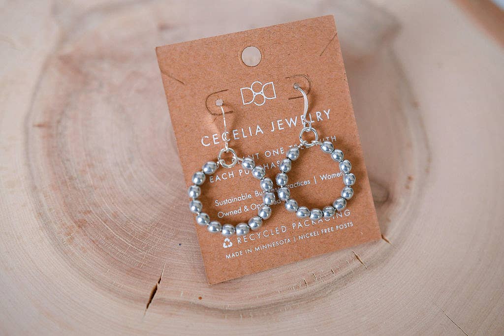 Cecelia Designs Jewelry - Wholesale Hoop Earrings - Small Beaded Hoop Earrings