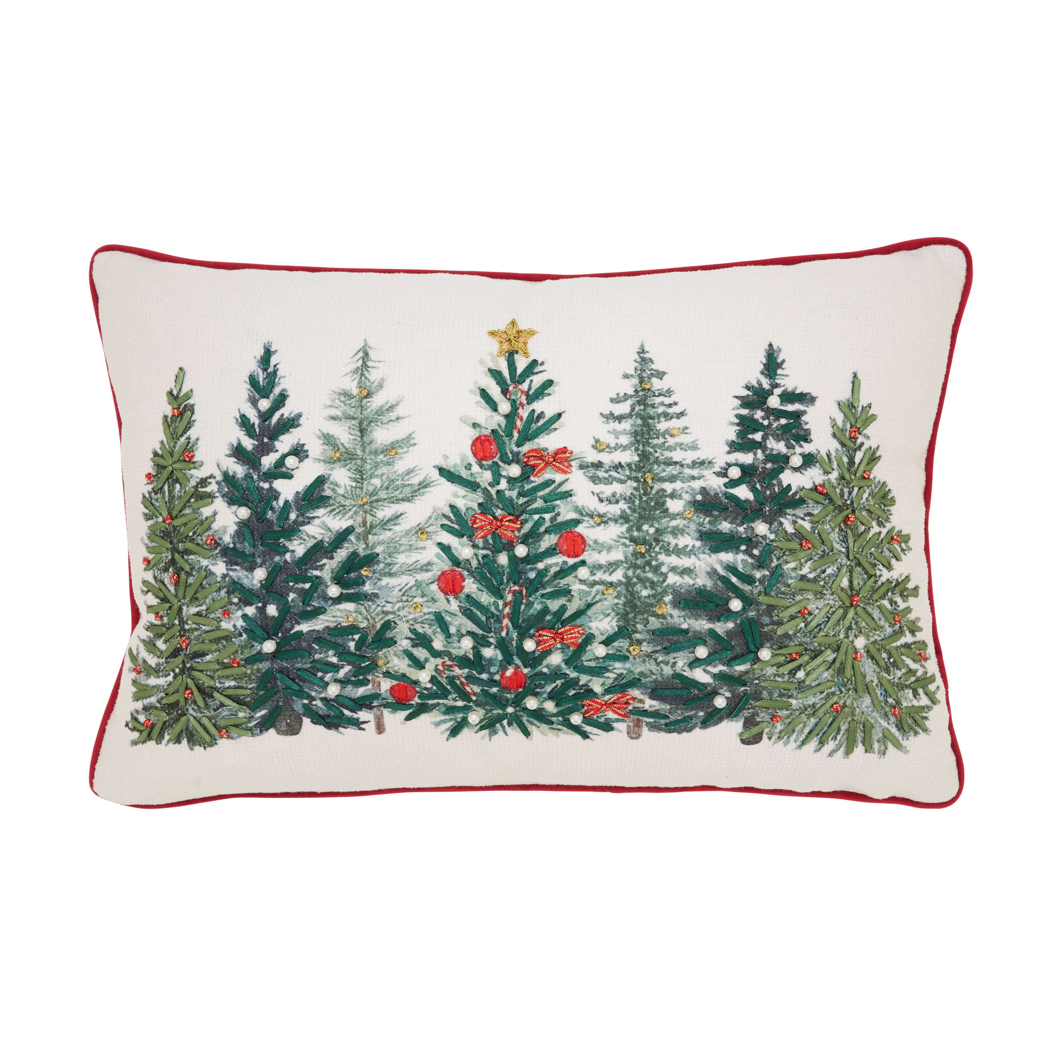 Multi Christmas Trees Design Throw Pillow for wholesale on Faire0