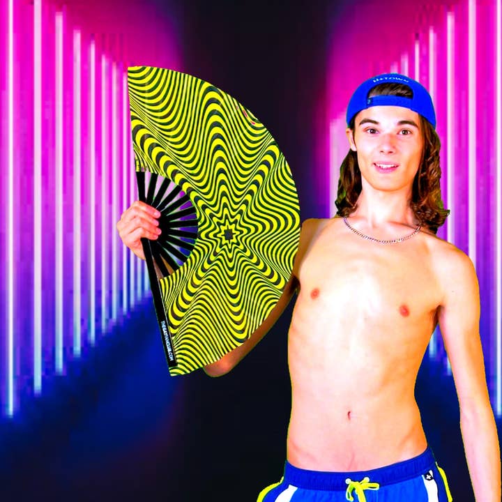 The Gay Fan Club - Wholesale Handheld Folding Fan - Stranger Danger Fan (UV)4