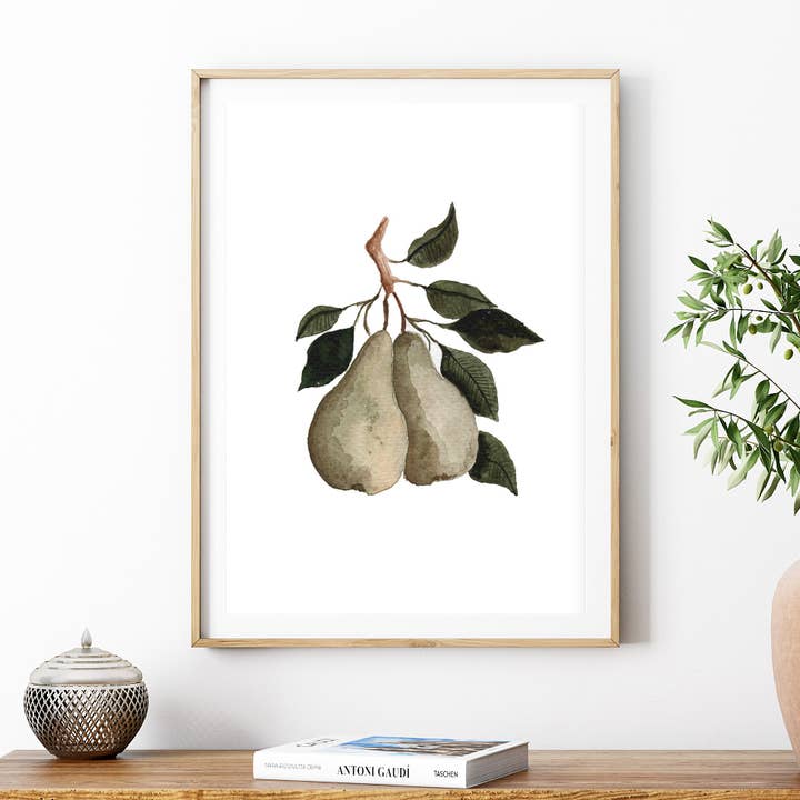 HeatherLucyJ Design - Wholesale Art Print - Pear Fruit Watercolour Art Print