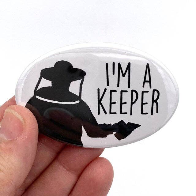 I'm a keeper beekeeping oval magnet for wholesale by Anthem Sticker Company