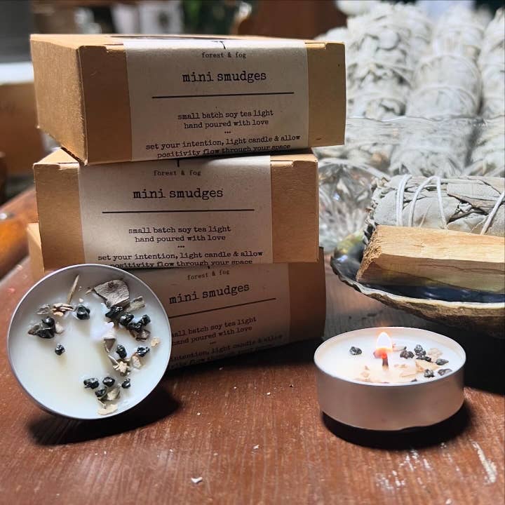 Little Smudge Tealight Candles-Sage & Cypress for wholesale by forest & fog