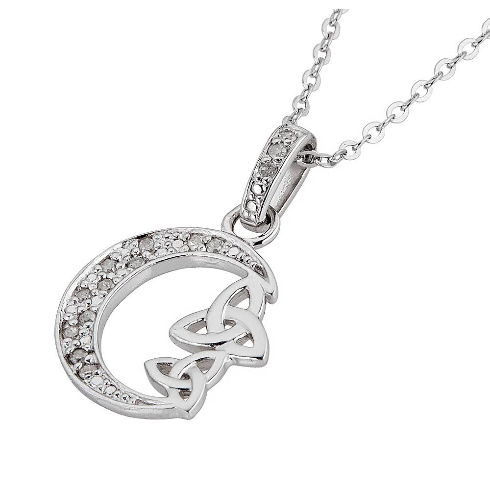 The Irish Jewelry Company - Wholesale Pendant/Charm Necklace - Diamond Celtic Moon Pendant1