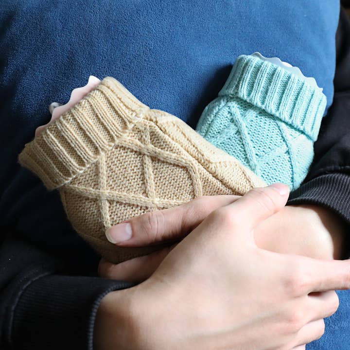 BRIGHT IRIS - Wholesale Hand Warmer - Mini Lightweight Silicone Hot Water Warmer with Knit Cover7