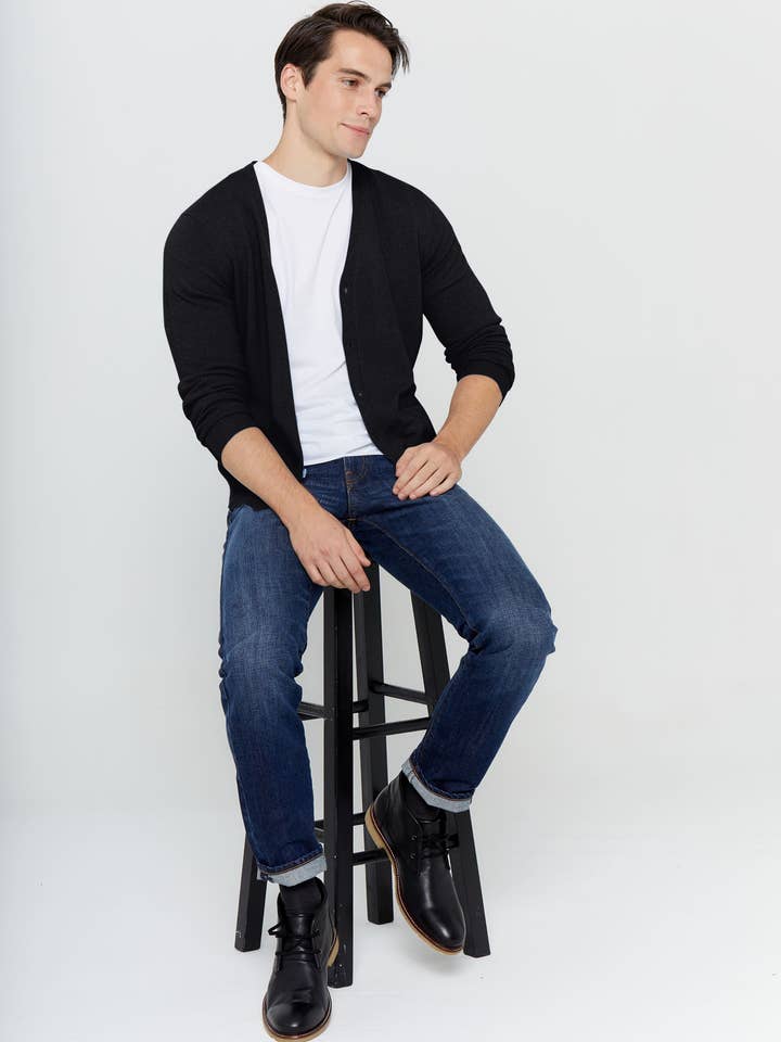 The V-Neck Button Down Cashmere Cardigan with Pockets for wholesale by State Cashmere