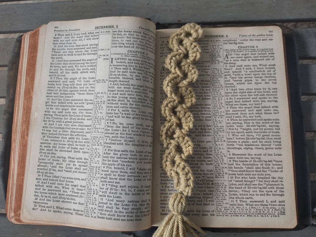 Clover Garden Crafts - Wholesale Bookmark - Rustic Boho Crochet Tassel Bookmarks in Neutral Brown Tones5