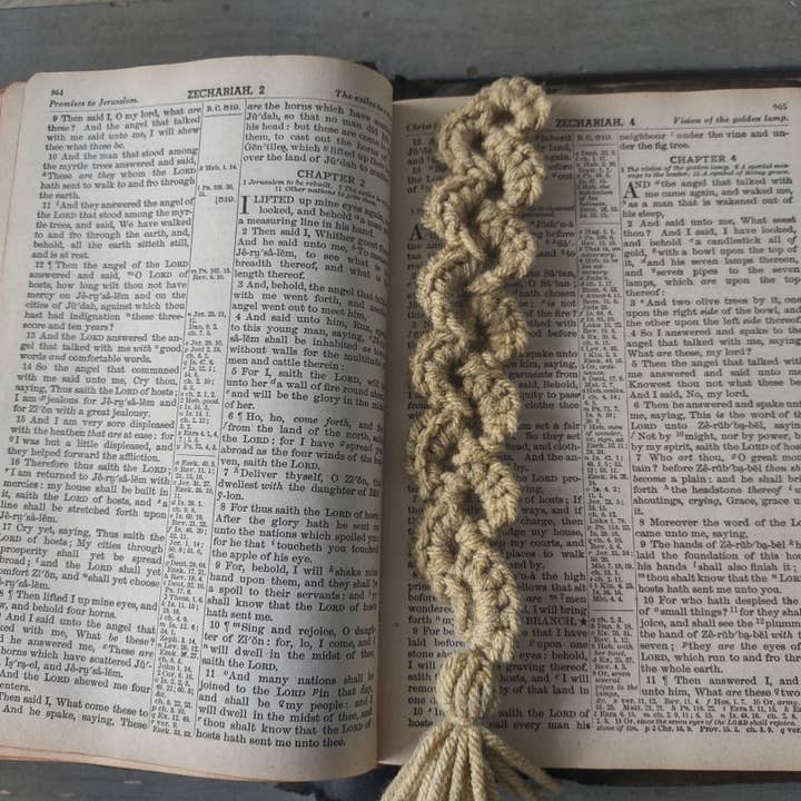 Clover Garden Crafts - Wholesale Bookmark - Rustic Boho Crochet Tassel Bookmarks in Neutral Brown Tones6