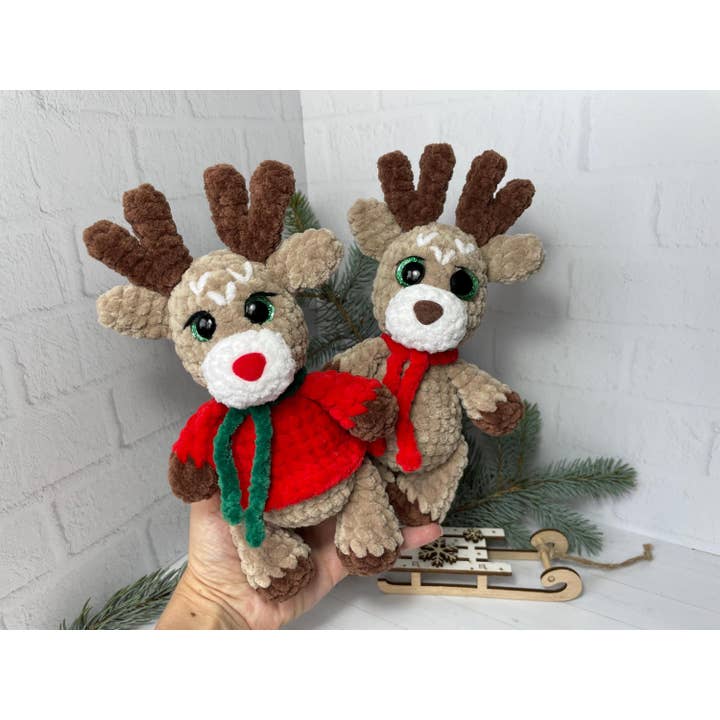 TOMOPOD LLC - Wholesale Stuffed/Plush Toy - Kids & Baby - Crochet Baby Christmas Reindeer, Amigurumi Xmas, Stuffed Toy8