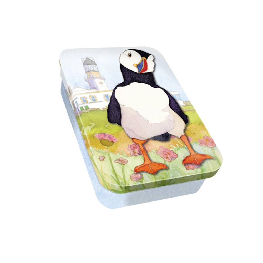 Emma Ball Ltd - Wholesale Decorative Box - Lighthouse Puffin, Pocket Tin0