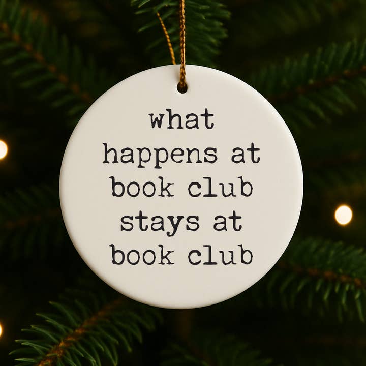 O Que Acontece No Clube do Livro Ornamento de Natal por atacado de 521handmade