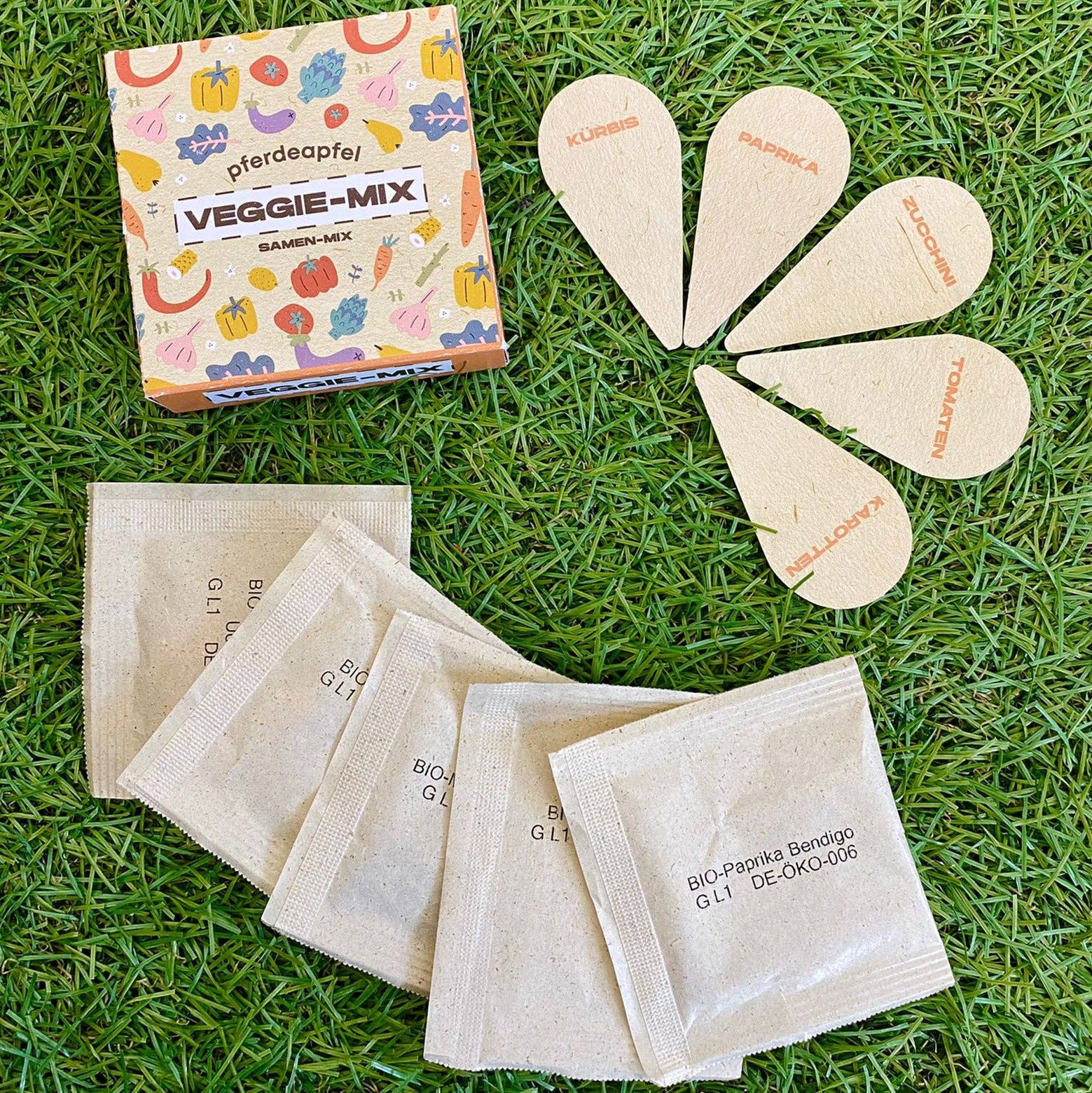 Pferdeapfel - Wir lieben Pflanzen – Großhandel Pflanzensamen – Anzuchtset VEGGIE-MIX inkl. 5 Sorten BIO-Gemüsesamen1