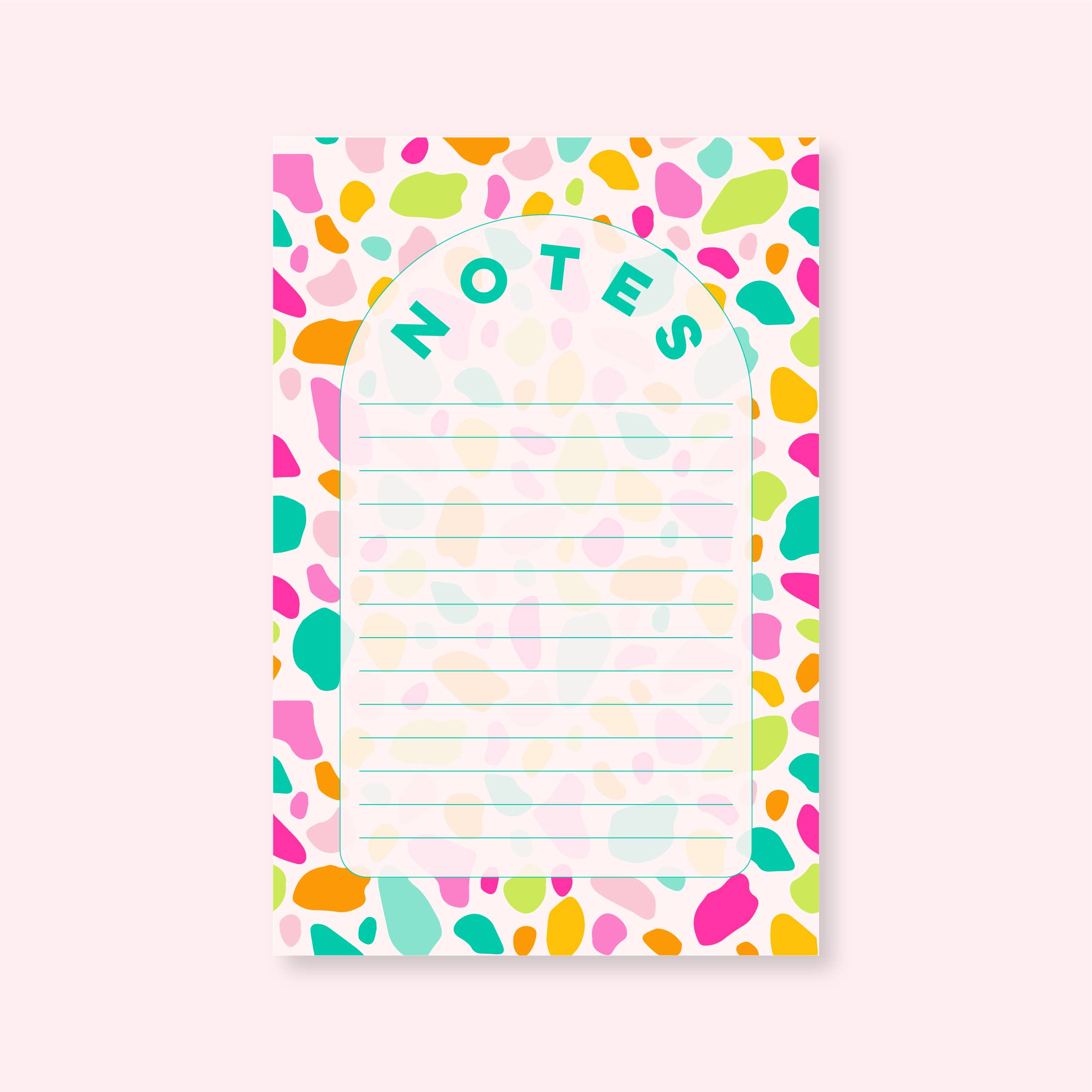 Cleary Lane – Bloco de notas por atacado – Bloco de Notas | 4"x6" | Rosa Rainbow Terrazzo1