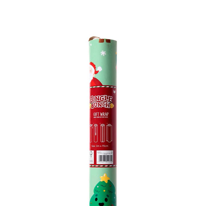Puckator Ltd - Wholesale Wrapping Paper Roll - Christmas Jingle Bunch 3m Wrapping Paper Roll2