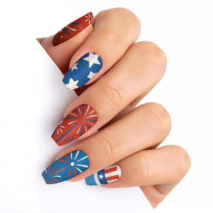 FYNE BODY - Wholesale Press-on/fake nails - Glitter Beam 4th of July Press-On Nails62