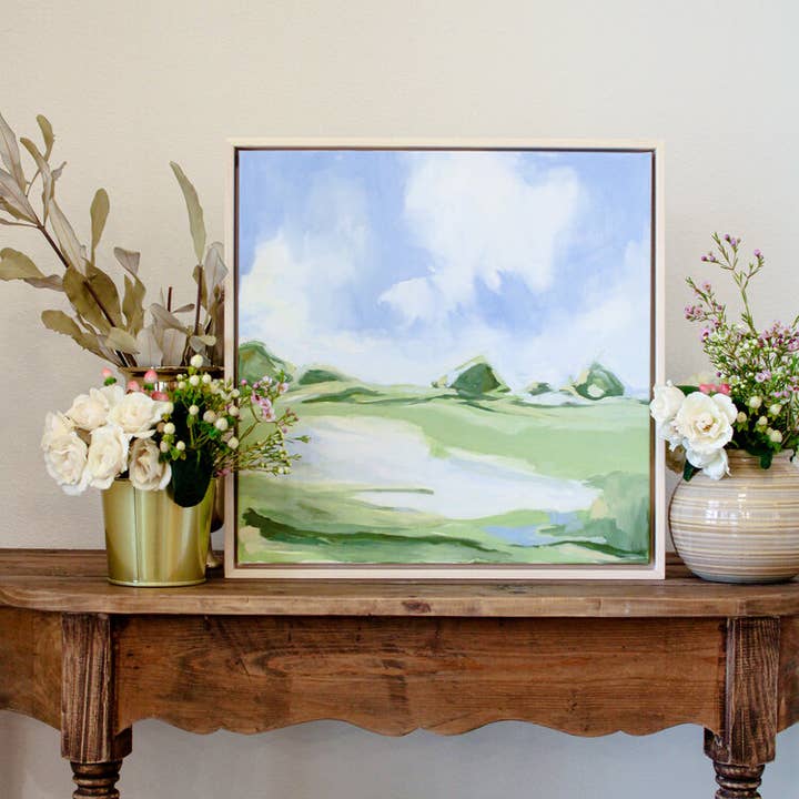 Midday Blues Square Print for wholesale by Elizabeth Sage Art