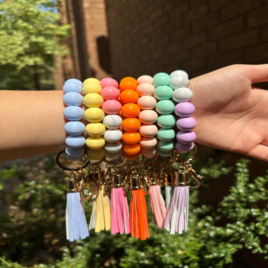 Keychain - Colorful Beaded Key Ring