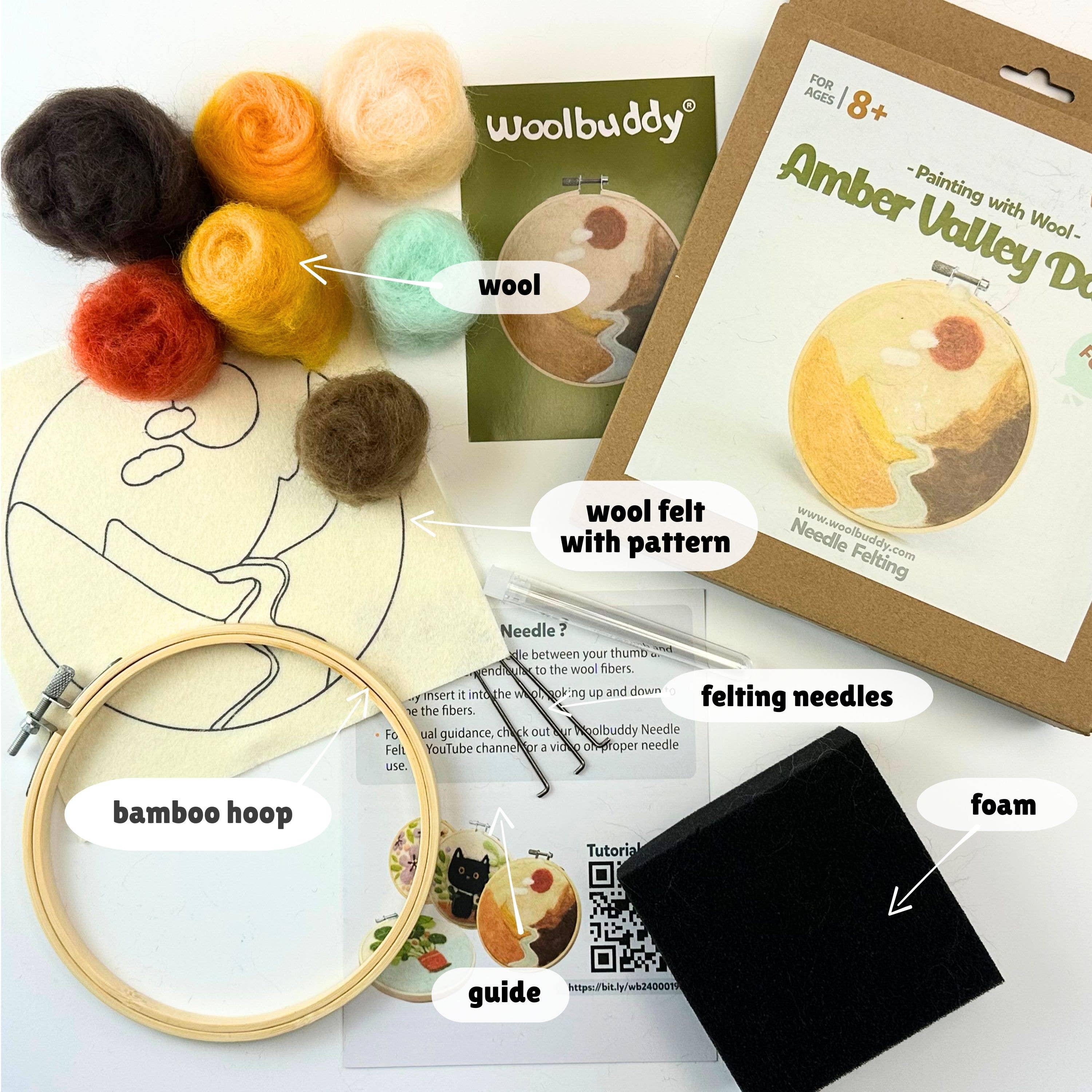 Woolbuddy - Wholesale DIY Craft Kit - Wool Painting Kit: Amber Valley Landscape2