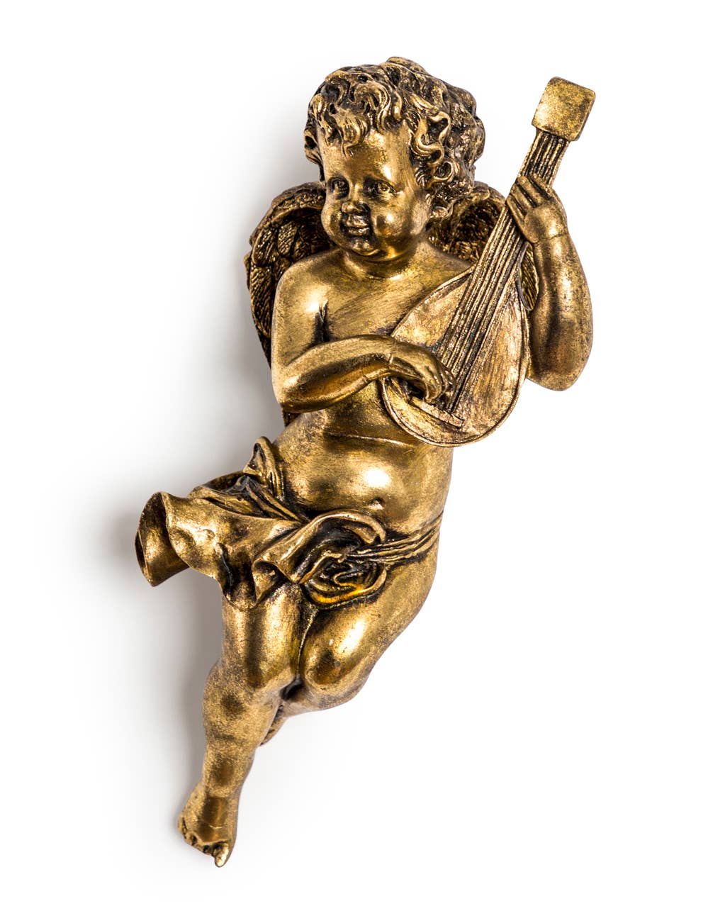 McGowan & Rutherford Ltd – wholesale Decorative figurine – Gold Cherub Guitar Wall Figure