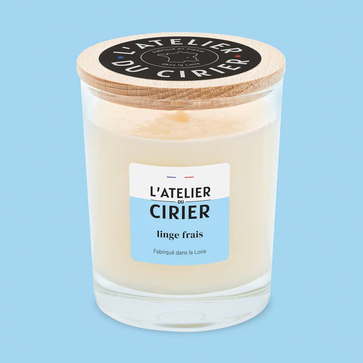 Bougie parfumée linge frais pour la vente par L'atelier du Cirier