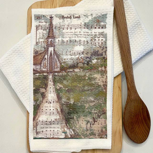 Christian gift, Kitchen Hand Towel, Church hymn home decor for wholesale by Rustic Nester