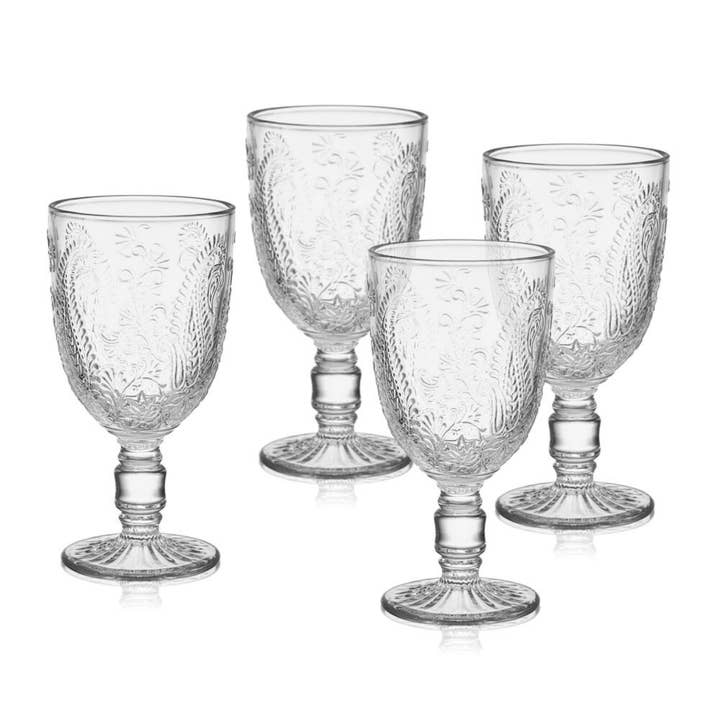 Fitz & Floyd Maddi Clear 10OZ Goblet S4 Brown Bx Pkg for wholesale on Faire