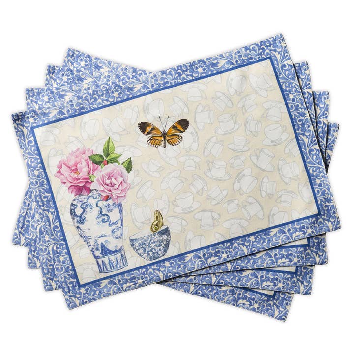 Placemats 100% Cotton 13" x 19" - Set of 4 - Canton for wholesale by Maison d'Hermine - Design in Every Thread