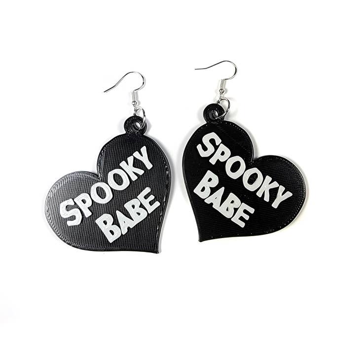 Spooky Babe Statement Oorbellen 3D bedrukt voor wholesale door Printy Vibes
