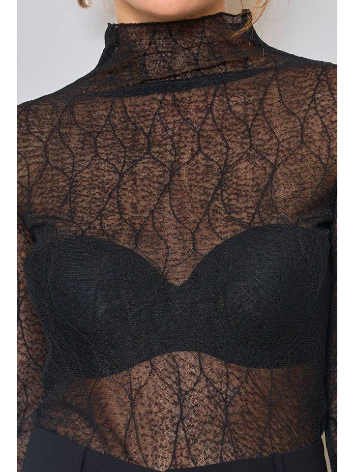 LUCCE - Wholesale Knit Top - Women's - Transparent under sweater with embossed pattern - 14634