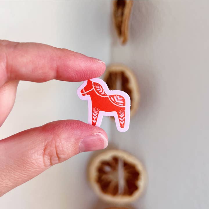 Autocolantes de Cavalo Dala Sueco *MINI* (Vermelho/Rosa) por atacado de Nordic Nicole