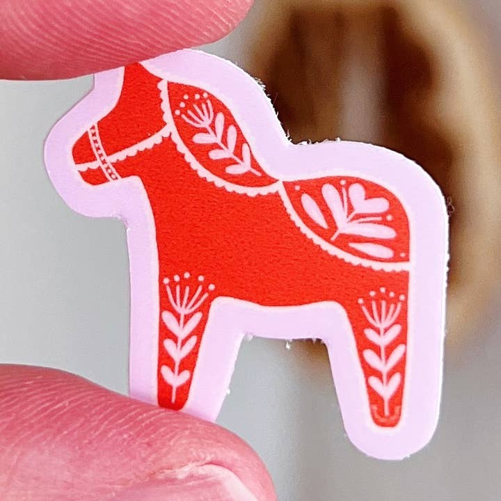 Pegatinas de caballos Dala suecos *MINI* (rojo/rosa) para venta al por mayor de Nordic Nicole