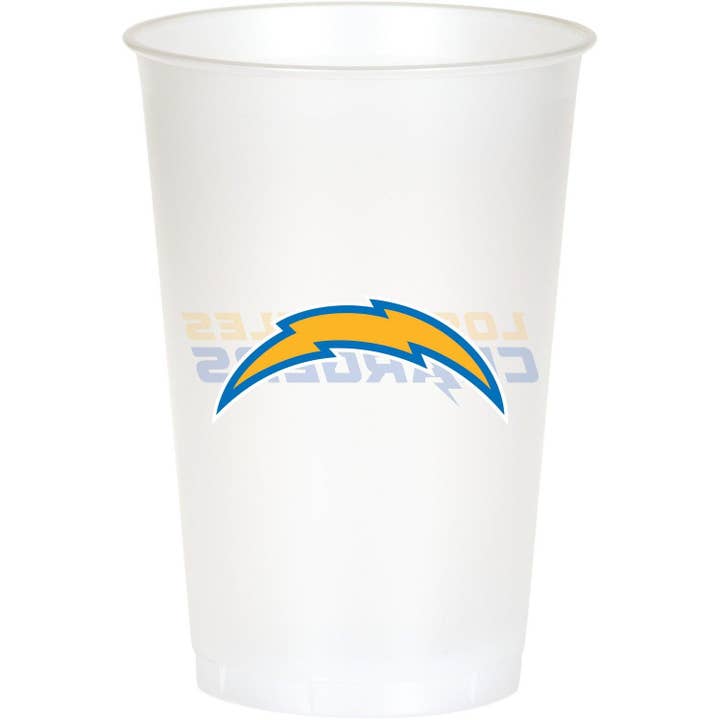 Bicchiere in plastica Los Angeles Chargers, 20 oz., cassa da 96 per la vendita all'ingrosso da parte di KT Supply