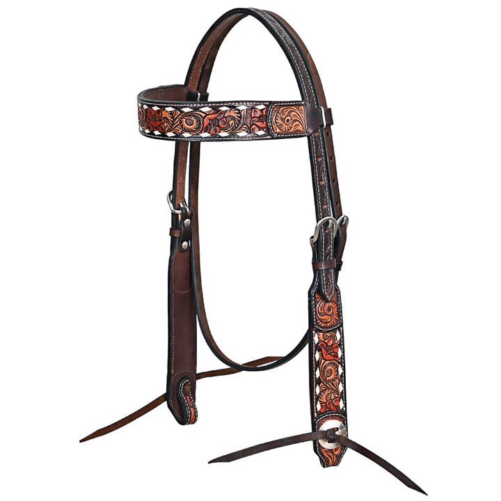 HILASON Western Horse Headstall Breast Collar Leather Brown | Tack Set for Horses for wholesale by HILASON