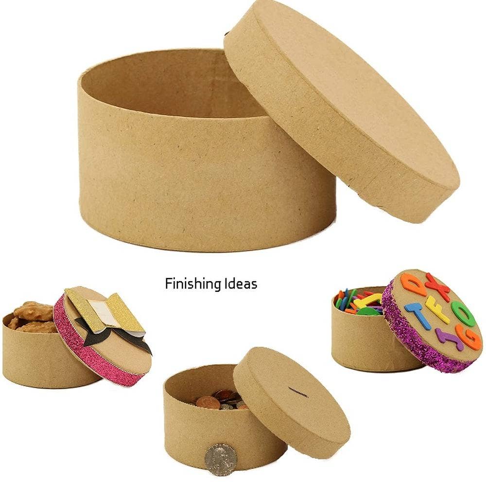 Factory Direct Craft - Wholesale Gift Box - Small Round Paper Mache Boxes - 2" H x 3.75" Dia. 7