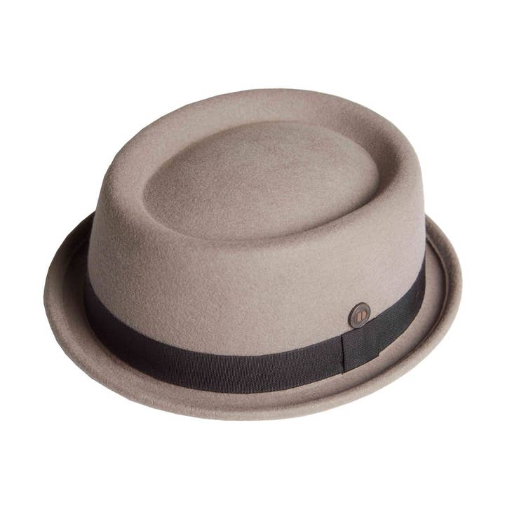Jack Mod Rude Boy Følte Porkpie Skimpy Brim Hat - Røg for engroshandel hos Dasmarca Hats