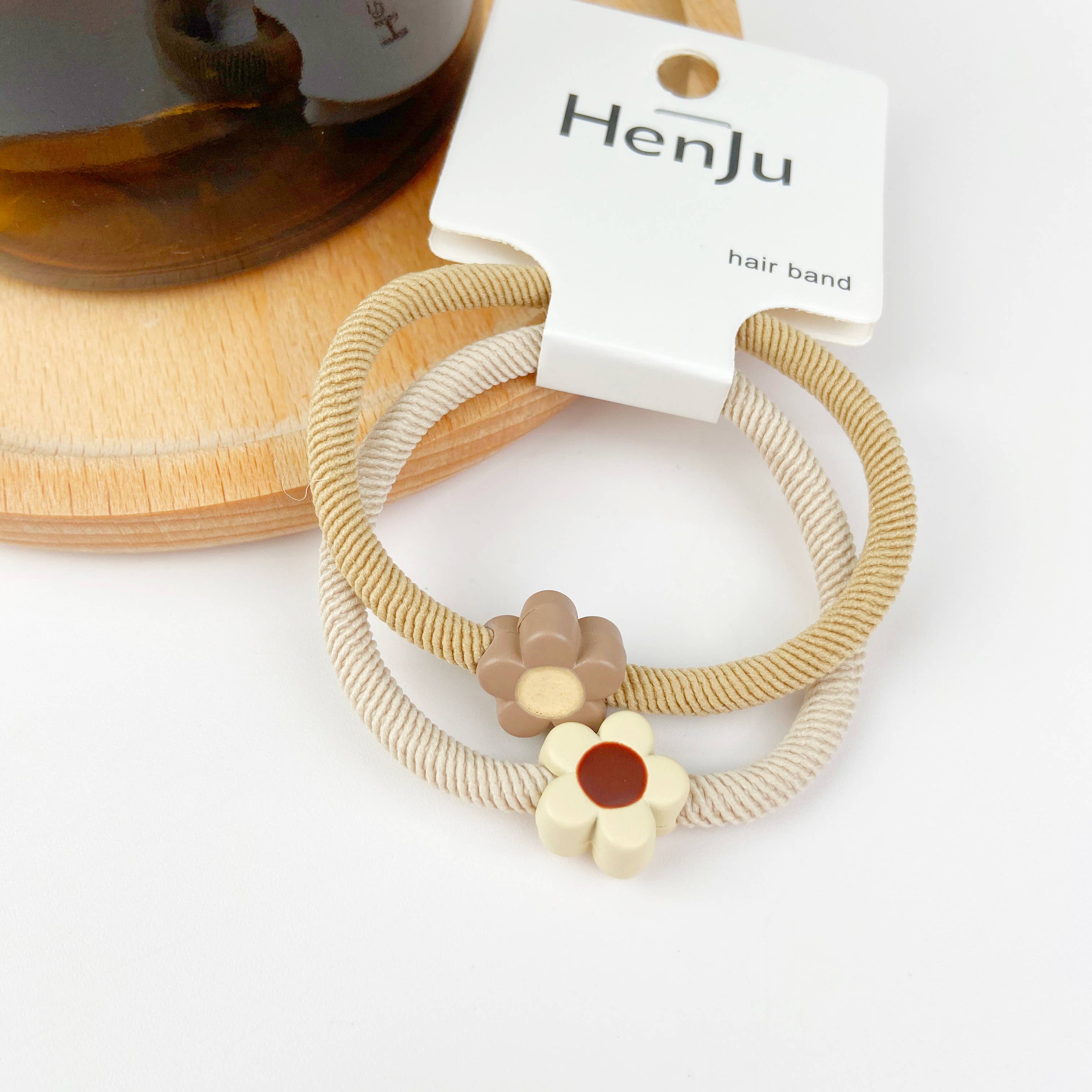 SoapElenGlen - Vente Élastique à cheveux - Lot de 2 élastiques à cheveux en forme de fleur en forme de queue de cheval en forme de cœur et de smiley2