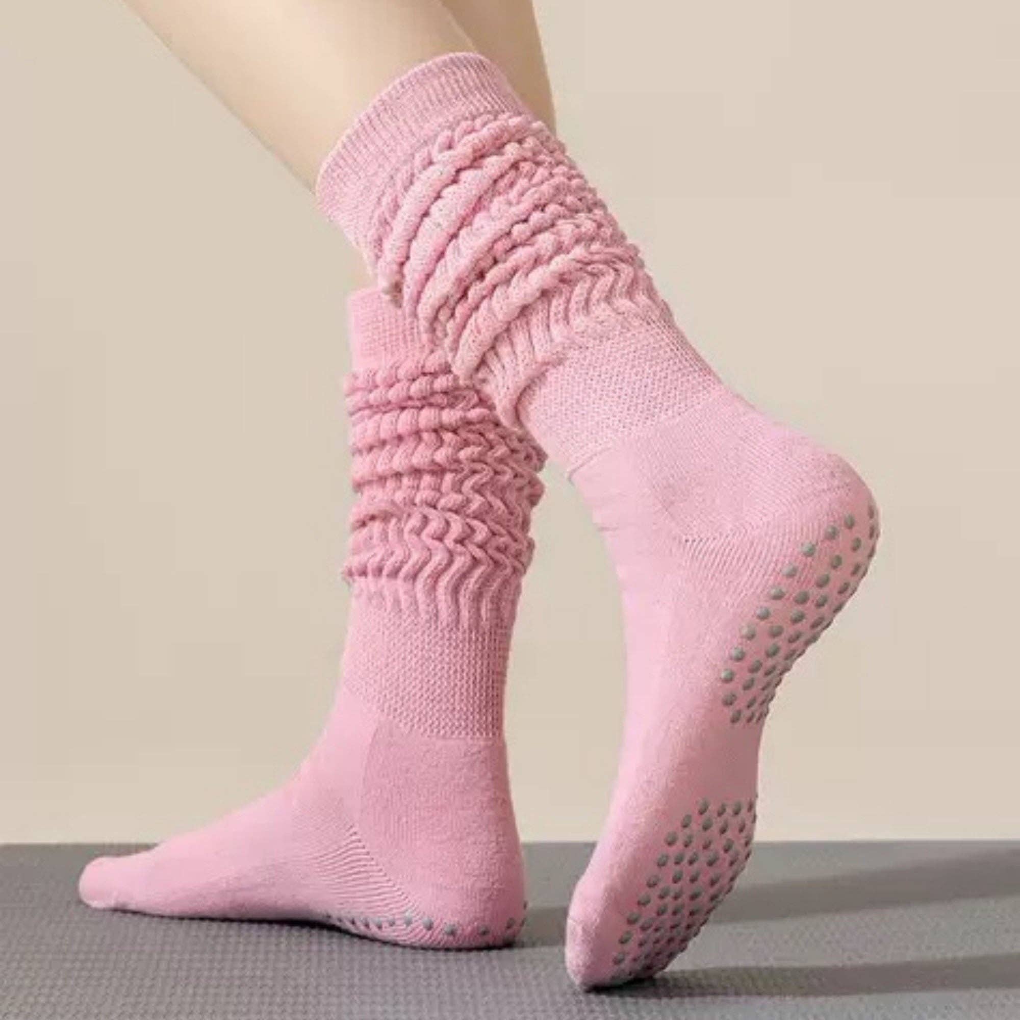 AK Brand - Wholesale Socks - Women's - 3-Pack Scrunch Grip Socks with Non-Slip Sole Soft Stretch Kn8