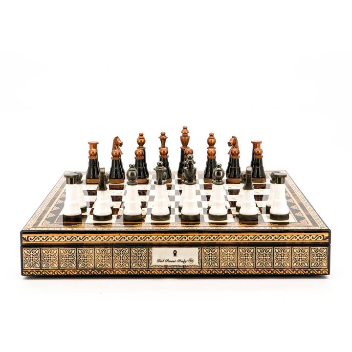 Mosaic 20 ″ schackset med förvaring och tvåfärgade bitar 110mm för wholesale av Dal Rossi Italy