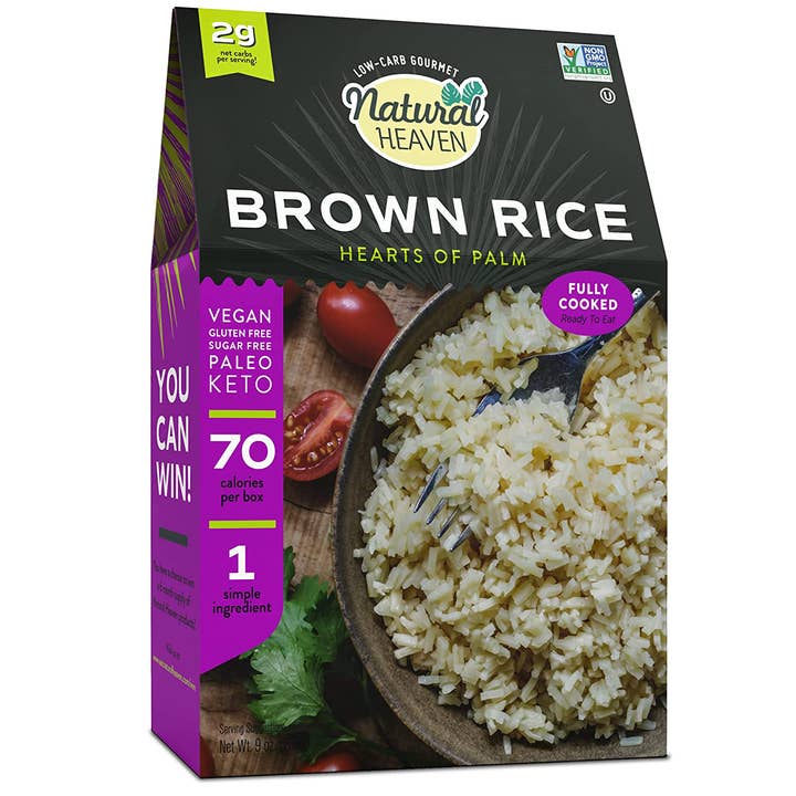 Natural Heaven – Engroshandel Ris – Brun ris - Hjerter af palmepasta - 6 tællinger, 09oz (255 g) hver - Keto, Low Carb & Glutenfri