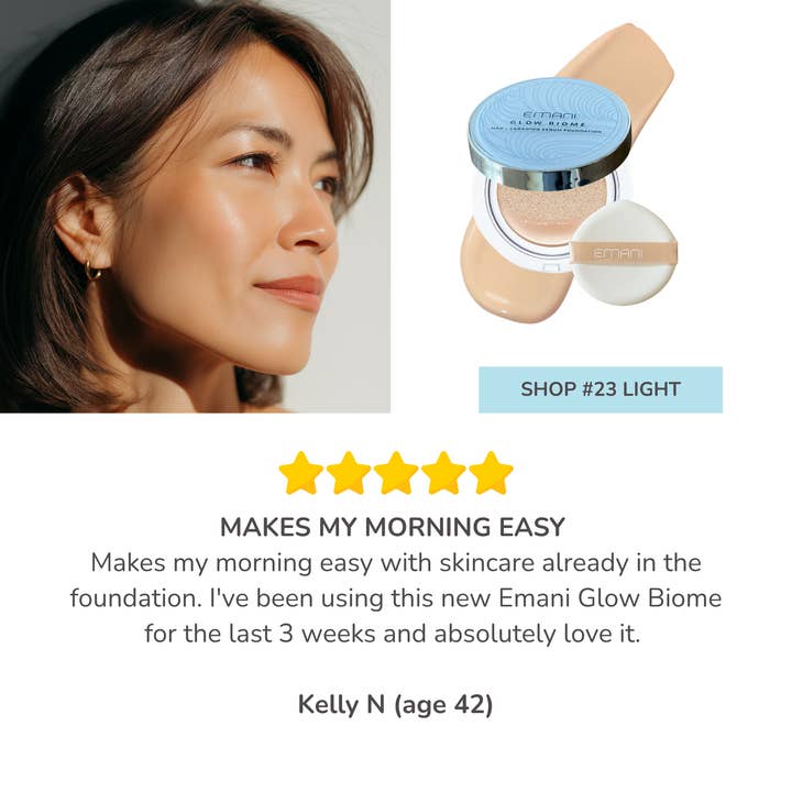 EMANI VEGAN COSMETICS - Vente Fonds de teint - Glow Biome Fond de Teint Sérum NAD+7