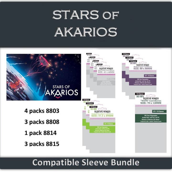 "Stars of Akarios" Sleeve Bundle for wholesale by Mayday Games