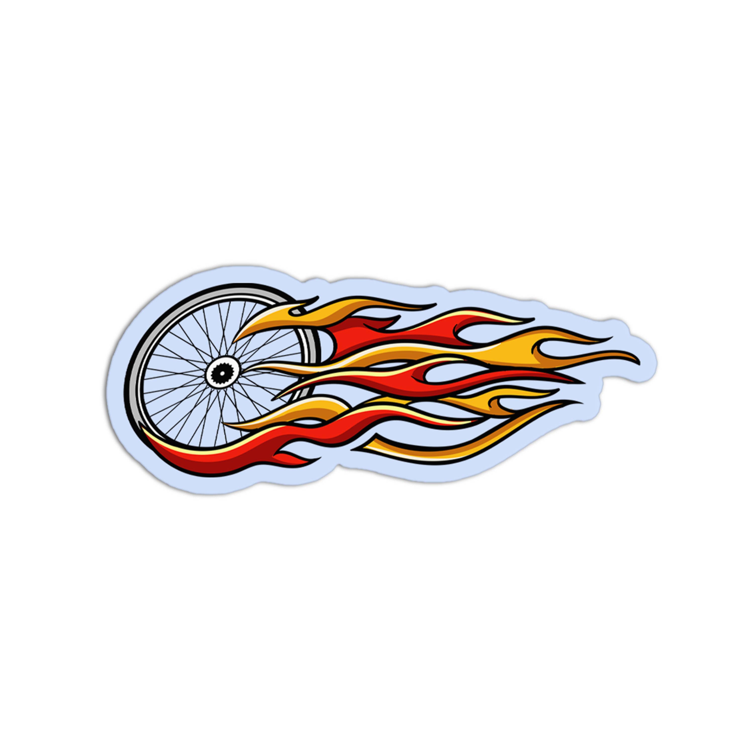 Girls Printing House - Wholesale Sticker - Wheel On Fire Bicycle Stickers