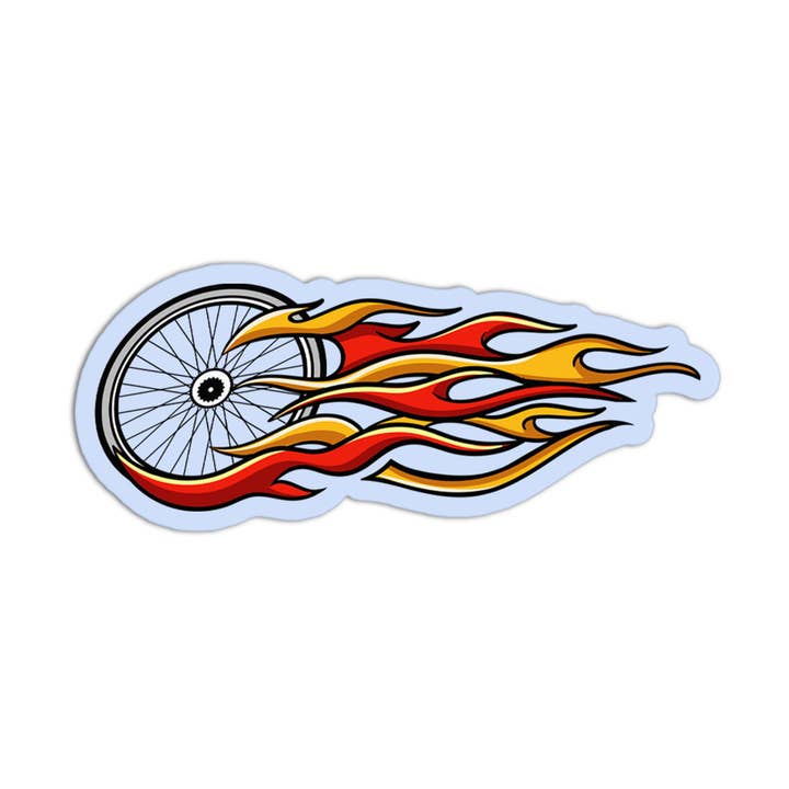 Girls Printing House - Wholesale Sticker - Wheel On Fire Bicycle Stickers 0