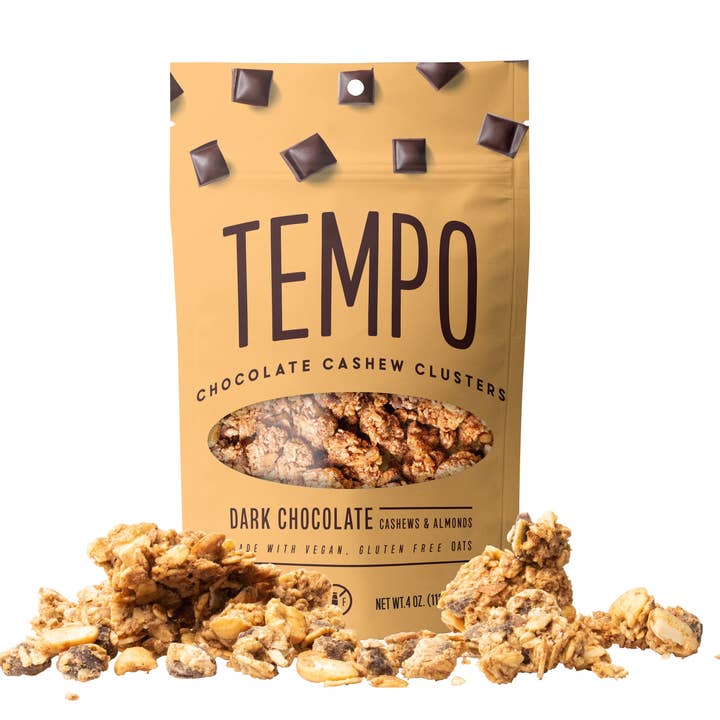Tempo Granola - Wholesale Granola - Dark Chocolate Cashew Almond Granola Cluster 4oz-12 bag case