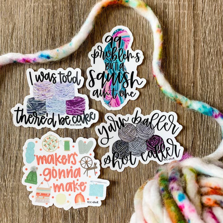 Lemon Press Studio - Wholesale Sticker - Cake yarnie vinyl sticker