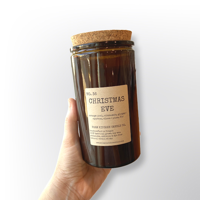 Farm Kitchen Candle Co. – Engroshandel Glaslys – Juleaften soja stearinlys | Amber Apothecary | 14,5 oz3